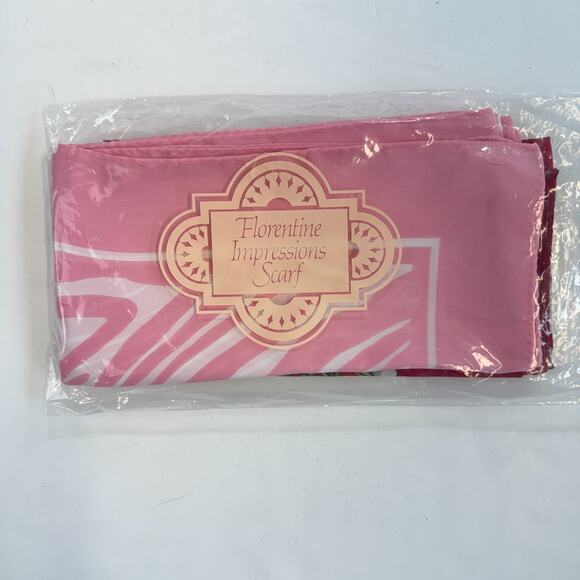 Lot of 4 Vintage Avon Scarfs Made in Italy Assortment Red Pink Blue Polyester - Picture 15 of 16